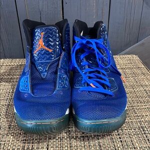 Air Jordan Blue and Orange Sneakers